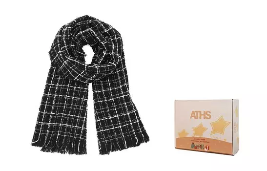 Вязаный шарф унисекс Astar Hades, Черный (рождественская коробка)