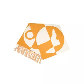 Вязаный шарф унисекс Hermes, оранжевый/белый