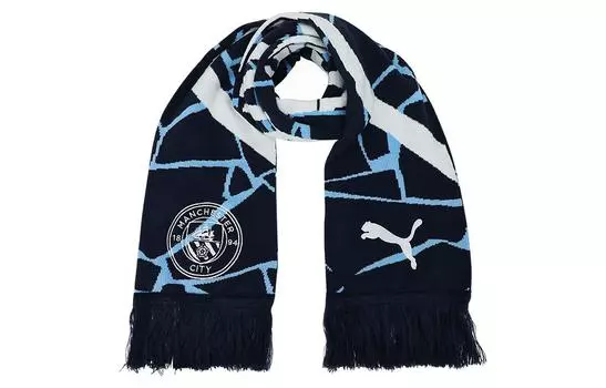Вязаный шарф унисекс Puma, Blue with White Lettering