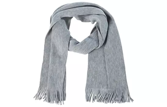Вязаный шарф унисекс светло-серые HUGO BOSS