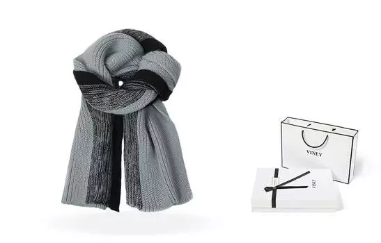 Вязаный шарф унисекс Viney, Белый/Серый