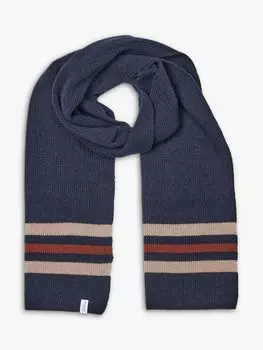 Вязаный шарф в полоску SELECTED HOMME, синий/мульти