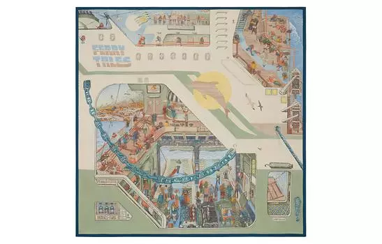 Вязаный шарф женский разноцветный HERMES, мультиколор