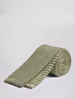 Вязаный шелковый галстук Moss, цвет Sage Green