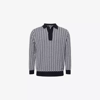 Вязаный шерстяной джемпер Emporio Armani с фактурным узором, мультиколор