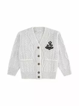 Вязаный шерстяной кардиган Dolce&Gabbana, белый