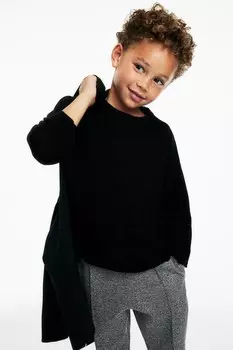 Вязаный шерстяной свитер H&M, черный