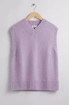 Вязаный шерстяной свитер & Other Stories, сиреневый