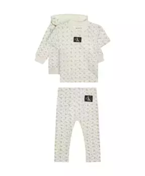 Вязаный спортивный костюм с толстовкой и брюками Calvin Klein Jeans, белый