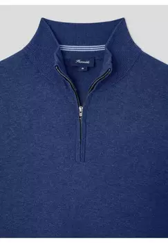 Вязаный свитер 1/2 ZIP Faonnable, темно-синий