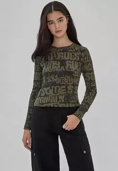 Вязаный свитер ALLOVER-PRINT Guess, цвет mehrfarbig schwarz
