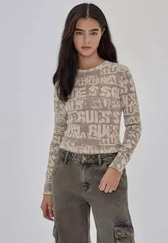 Вязаный свитер ALLOVER-PRINT Guess, цвет mehrfarbig braun