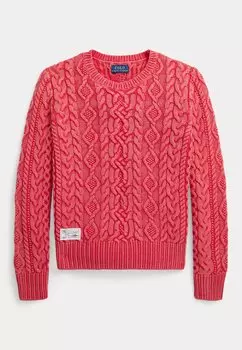Вязаный свитер ARAN CABLE Polo Ralph Lauren, цвет spring red