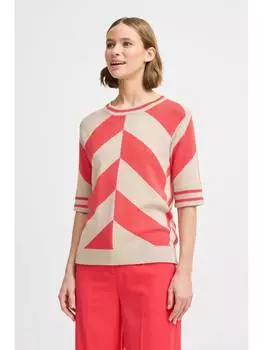 Вязаный свитер b.young, красный