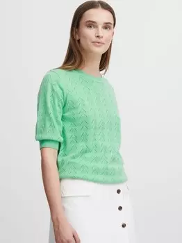 Вязаный свитер B.Young, зеленый