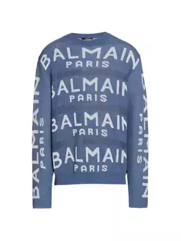 Вязаный свитер Balmain с круглым вырезом Balmain, белый