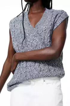 Вязаный свитер без рукавов H&M, синий