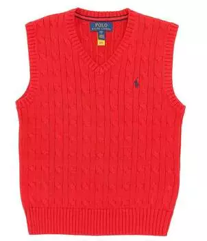 Вязаный свитер без рукавов Polo Ralph Lauren для больших мальчиков 8–20 лет, красный