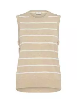 Вязаный свитер без рукавов в полоску от lizza KAFFE, цвет Grey/Chalk