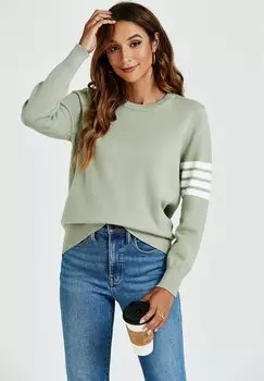 Вязаный свитер Blend Stripe Pattern Detail FS Collection, салатовый