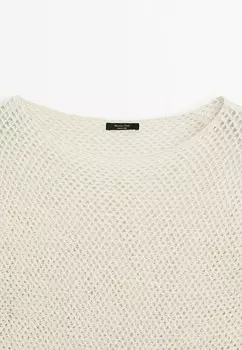 Вязаный свитер BOAT NECK OPEN Massimo Dutti, бежевый