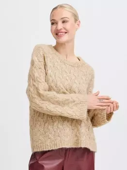 Вязаный свитер бёмху джемпер 2 B.Young, бежевый