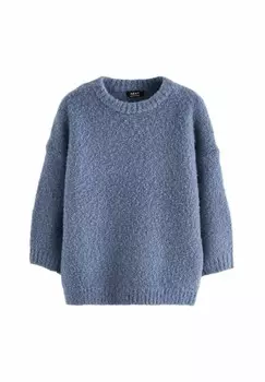 Вязаный свитер BOUCL CREW NECK, REGULAR FIT Next, синий