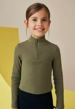 Вязаный свитер BOXY ZIP NECK, REGULAR FIT Next, зеленый