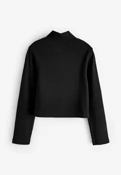 Вязаный свитер BOXY ZIP NECK, REGULAR FIT Next, черный