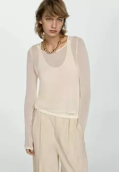 Вязаный свитер BRIDGET Mango, бежевый