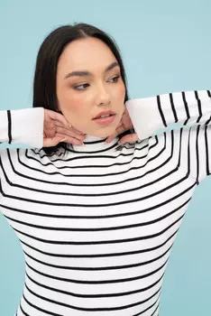 Вязаный свитер Budmil, белый/черный