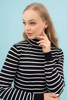 Вязаный свитер Budmil, черно-белый