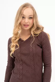 Вязаный свитер Budmil, коричневый