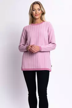 Вязаный свитер Budmil, розовый/белый