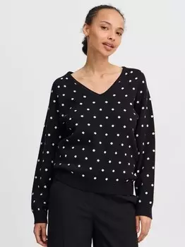 Вязаный свитер bymiran джемпер в горошек B.Young, черный