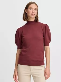 Вязаный свитер bymmmorla с пышными рукавами B.Young, бордовый