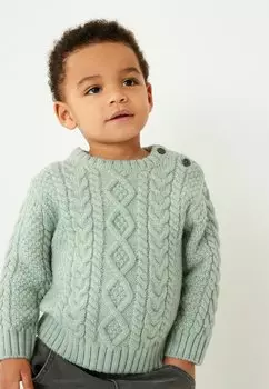 Вязаный свитер CABLE CREW STANDARD Next, цвет mineral green
