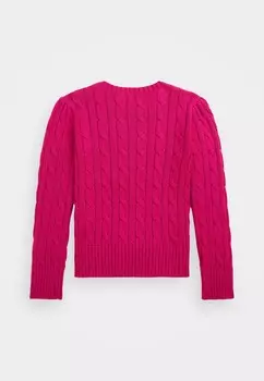 Вязаный свитер CABLE-KNIT COTTON JUMPER Ralph Lauren, розовый