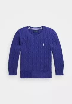 Вязаный свитер CABLE-KNIT COTTON JUMPER Ralph Lauren, синий