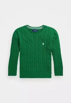 Вязаный свитер CABLE-KNIT COTTON JUMPER Ralph Lauren, светло-зеленый