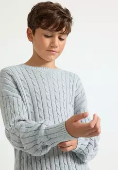 Вязаный свитер CABLE Lindex, серый