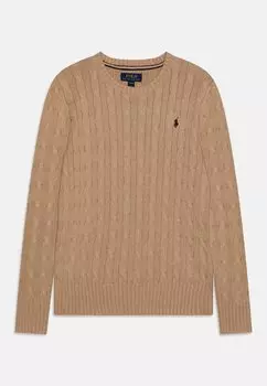 Вязаный свитер CABLE Polo Ralph Lauren, цвет new camel melange