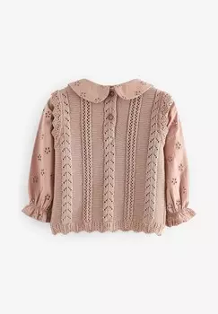 Вязаный свитер CABLE STITCH, REGULAR FIT Next, пестрый розовый