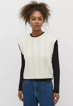 Вязаный свитер CABLE Stradivarius, цвет beige