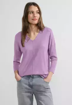 Вязаный свитер Cecil, меланжевого цвета, цвет Sporty Lilac Melange