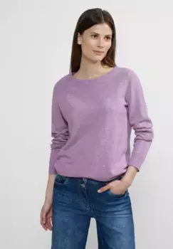 Вязаный свитер Cecil с вырезом лодочкой, цвет Sporty Lilac Melange