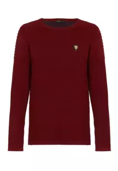 Вязаный свитер Cipo & Baxx с небольшой нашивкой-логотипом, синий