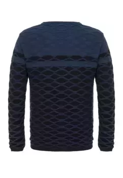 Вязаный свитер Cipo & Baxx в современном вязаном дизайне, синий