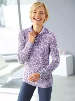 Вязаный свитер Classic Basics "Пуловер", цвет Flieder-Meliert