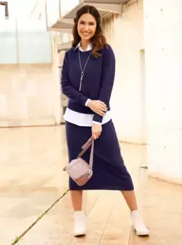 Вязаный свитер Classic Basics "Пуловер", цвет морской волны